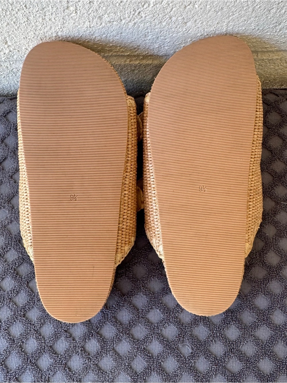 Loeffler Randall Theo Cotton-Blend Raffia Platform Two Straps Sandals Size 9.5 - Picture 10 of 10